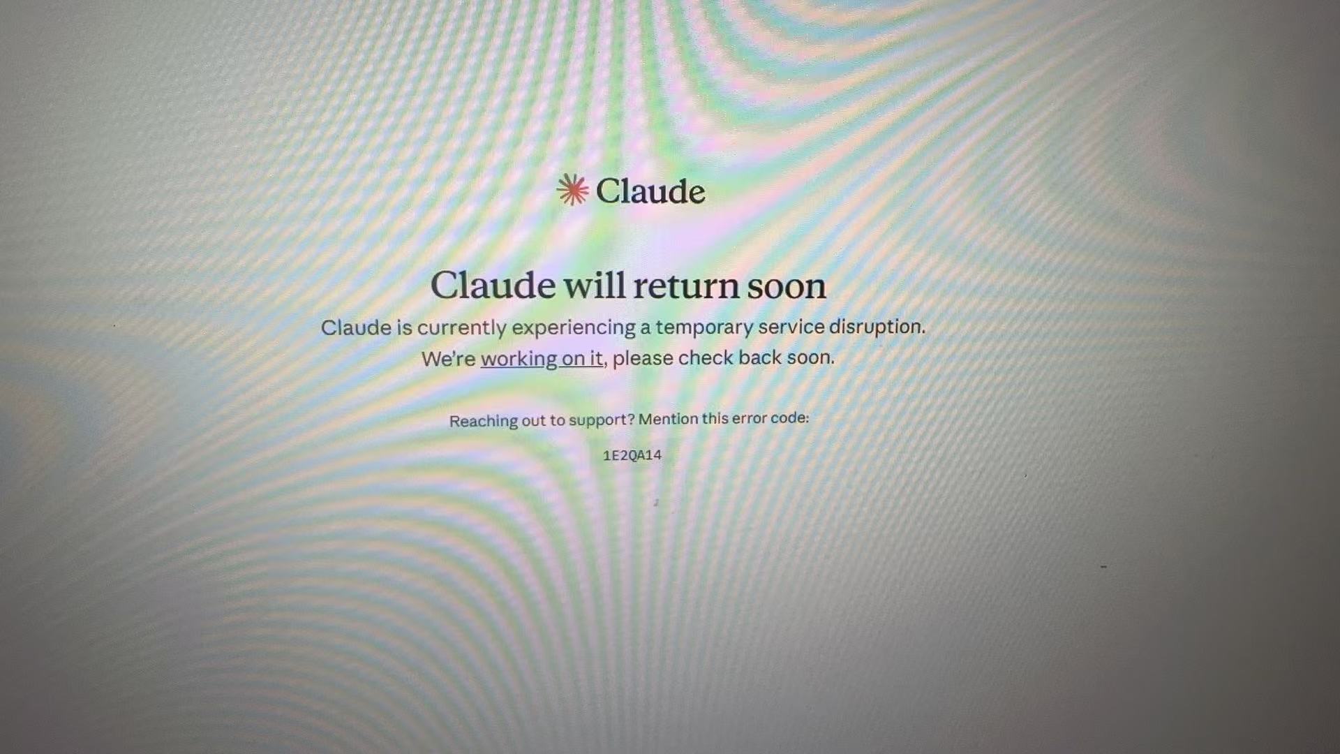 Claude 临时维护或网络等待页面
